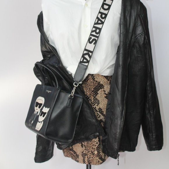 Women's HM Snake Print Brown Zipper Tube Mini Skirt - Size 4 - Mint Condition - Picture 1 of 9